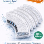 OUMO Kedi Su Sebili Yedek Filtre 6 Adet - Aktif Karbon + Gümüş İyon - 2.3L / 2.5L Uyumlu