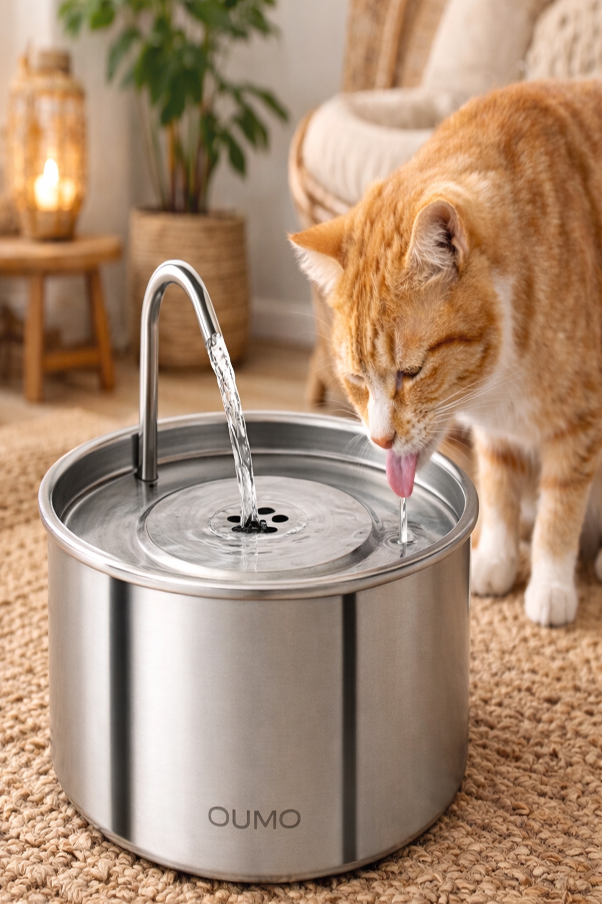1_org_zoom-33.jpg OUMO 2.3L Paslanmaz Çelik Kedi Köpek Su Sebili - Filtreli Otomatik Su Pınarı - Görsel 1