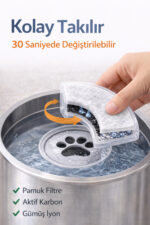 OUMO Kedi Su Sebili Yedek Filtre 8 Adet - Aktif Karbon + Gümüş İyon - 2.3L / 2.5L Uyumlu - Görsel 3